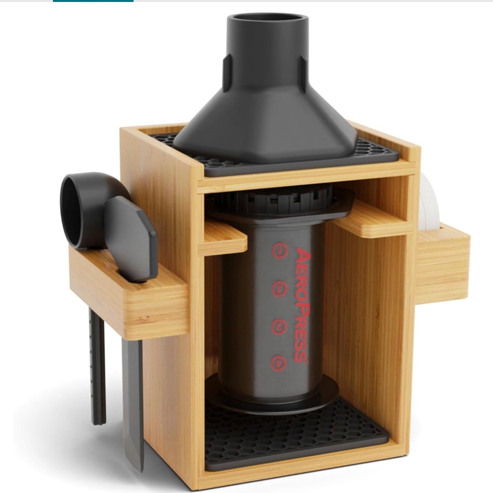 Aeorpress Travel Press with Hexnub Bamboo Storage Station